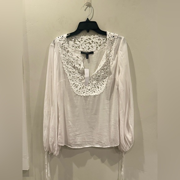 WHBM Laser Cut Cotton Blend Blouse NWT SZ 4 - Picture 6 of 8